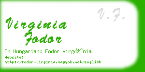 virginia fodor business card